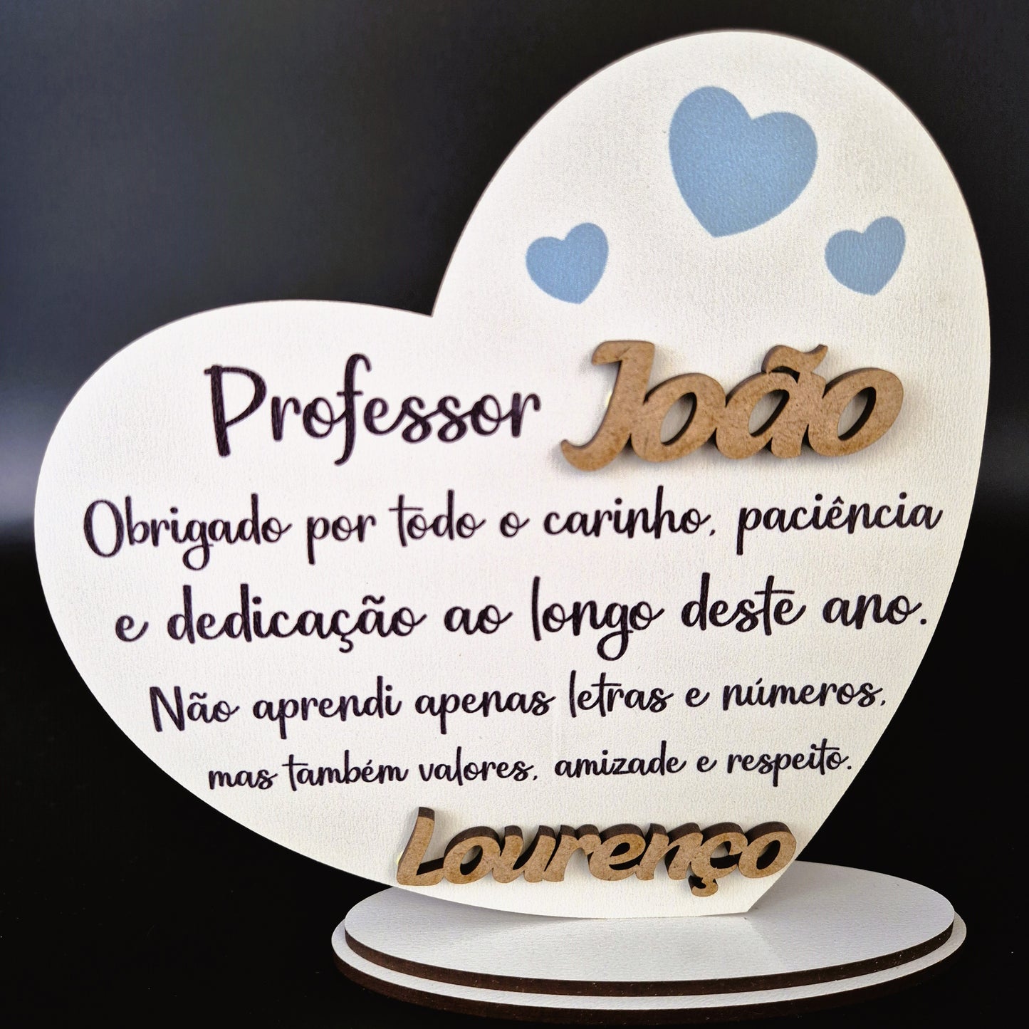 Lembrança Professores, Educadores, Auxiliares - Coração