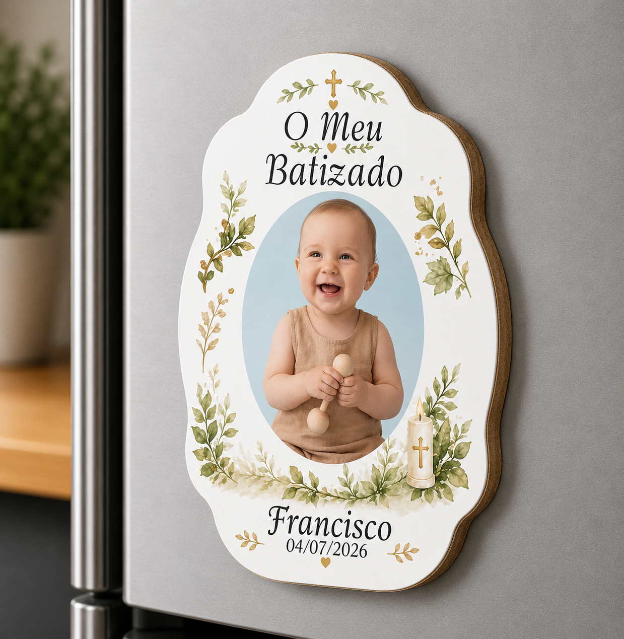 Lembranças Batismo - Íman com fotografia 3