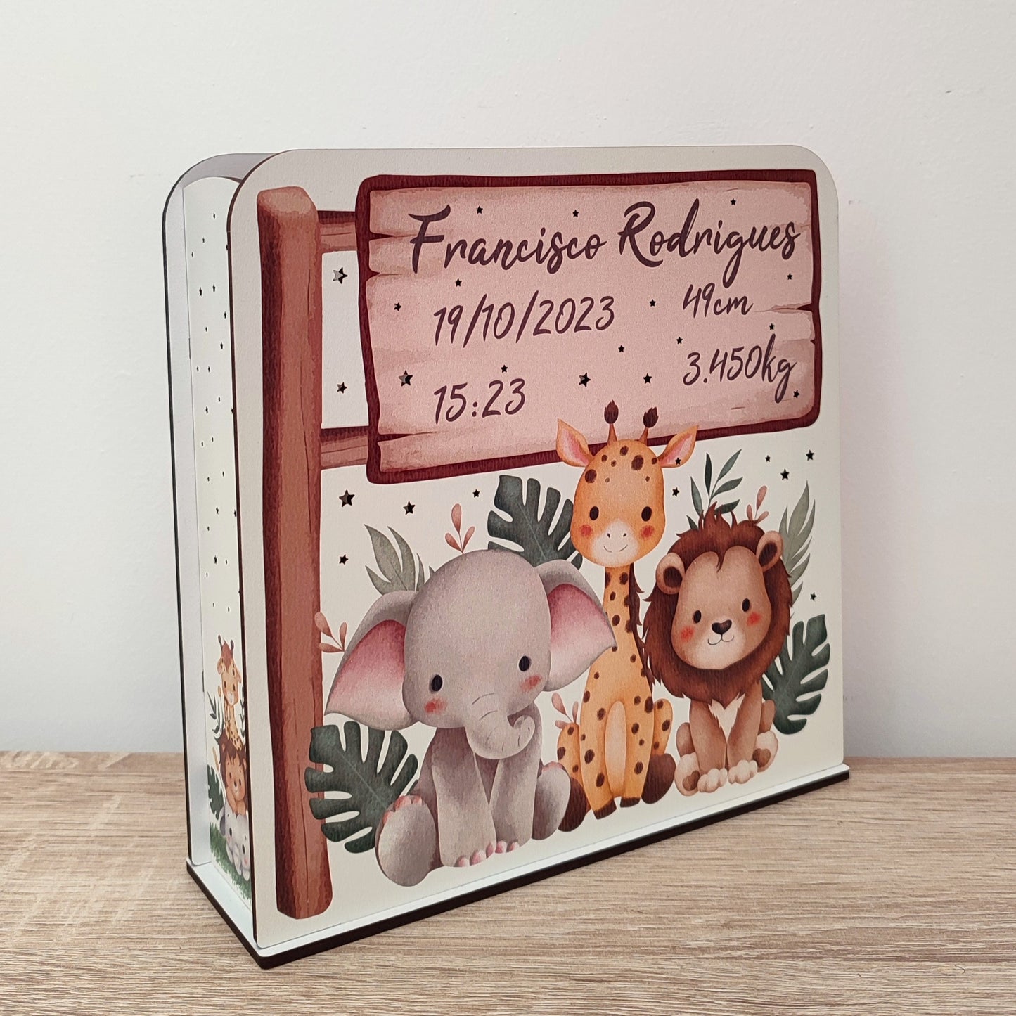 Luz de presença personalizada - Dados de nascimento - Selva