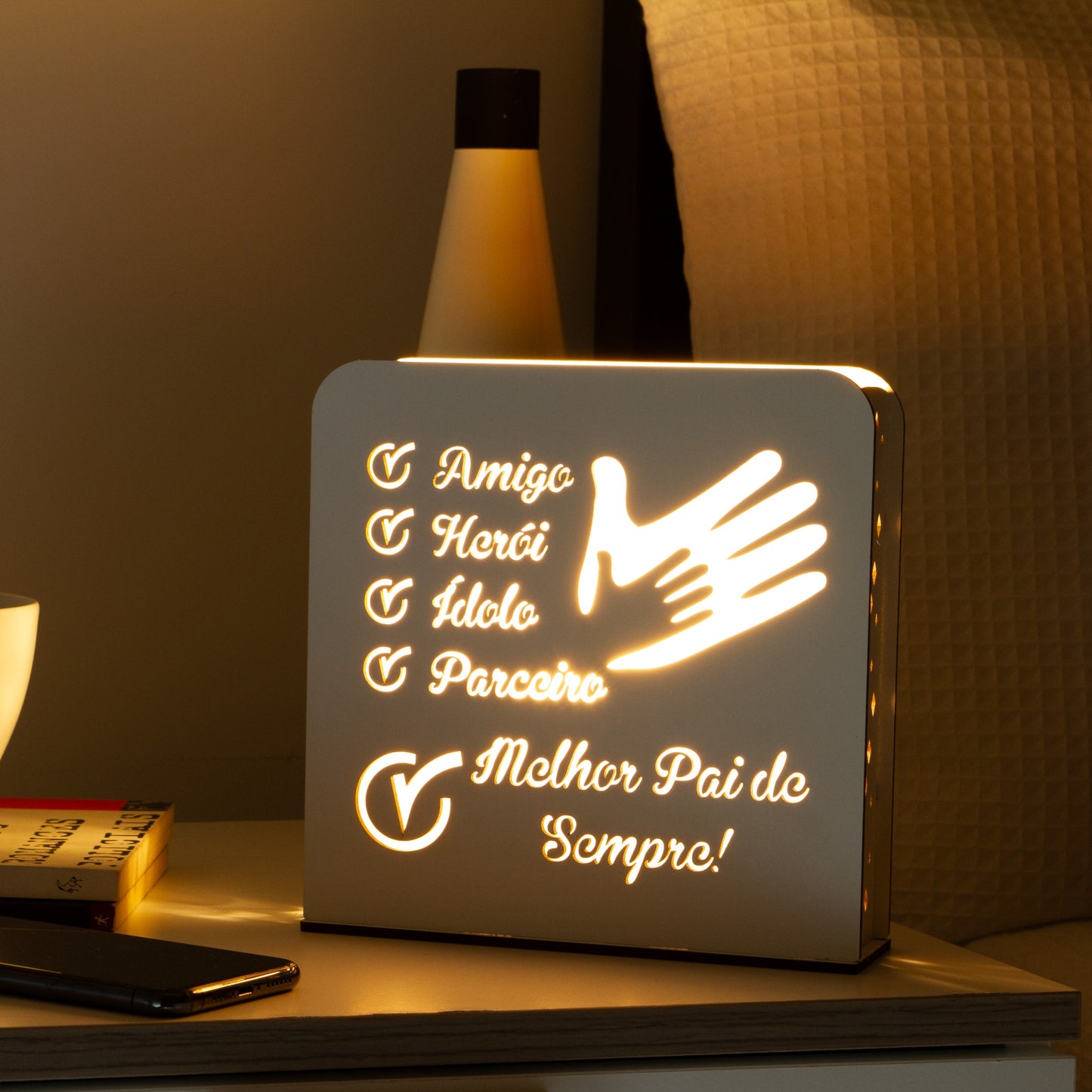 Luz de presença personalizada - Melhor Pai de Sempre