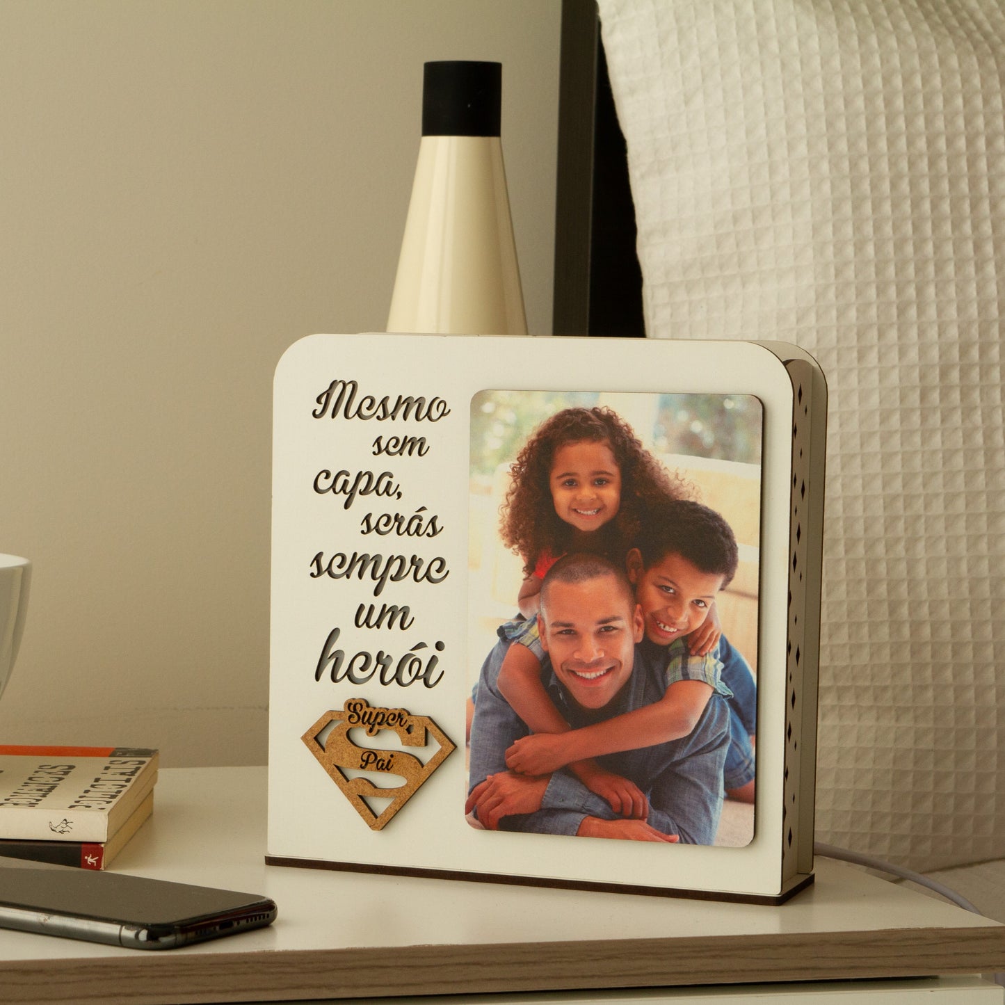 Luz de presença personalizada - Super Pai