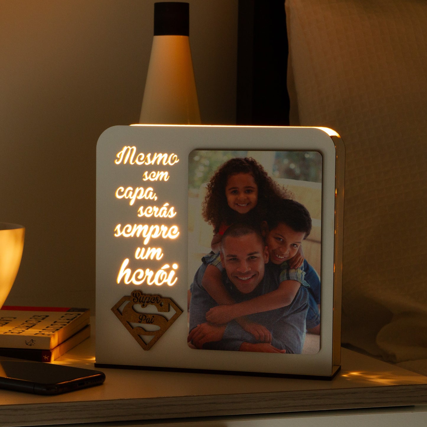 Luz de presença personalizada - Super Pai