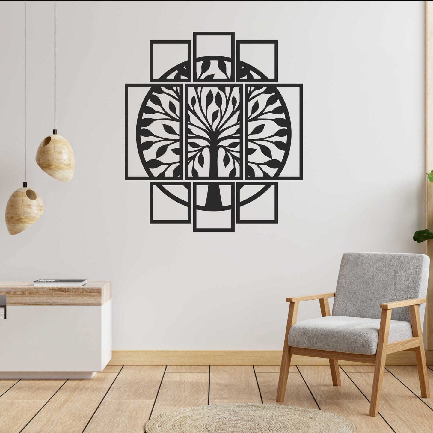 Quadro para parede Árvore de Vida - 9 peças