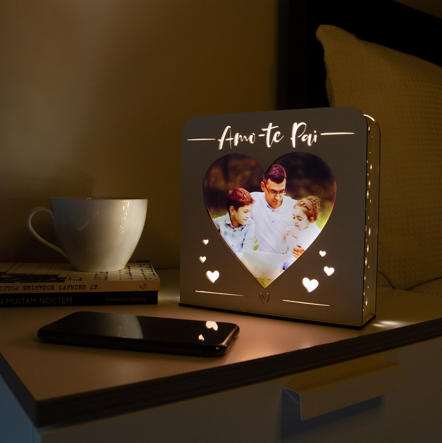 Luz de presença personalizada - Amo-te Pai