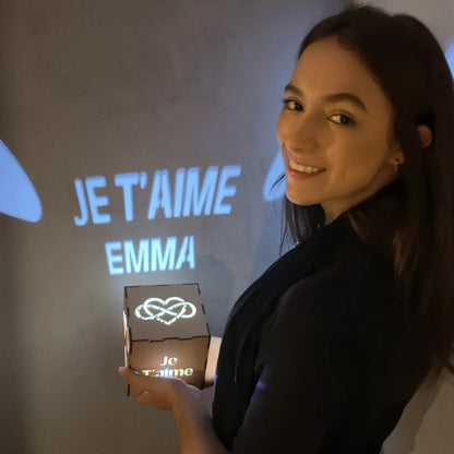Message personnalisé projeté Je t’aime