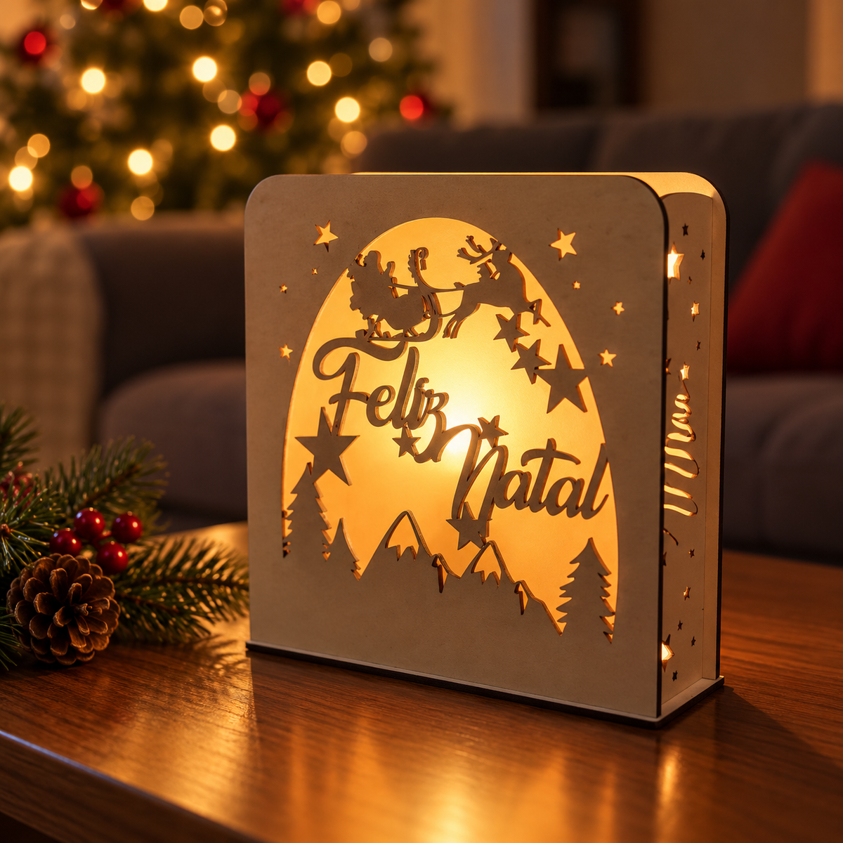 Luz de Natal - Trenó Pai Natal
