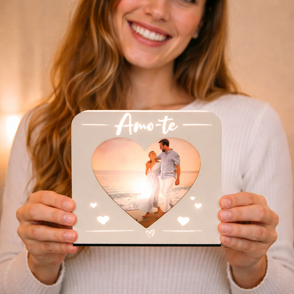 Luz nocturna personalizada - Fotografía de corazón iluminado