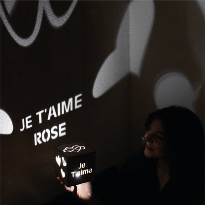 Message personnalisé projeté Je t’aime