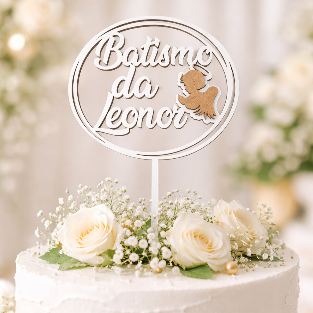 Lembranças Batismo - Topo do bolo Anjo