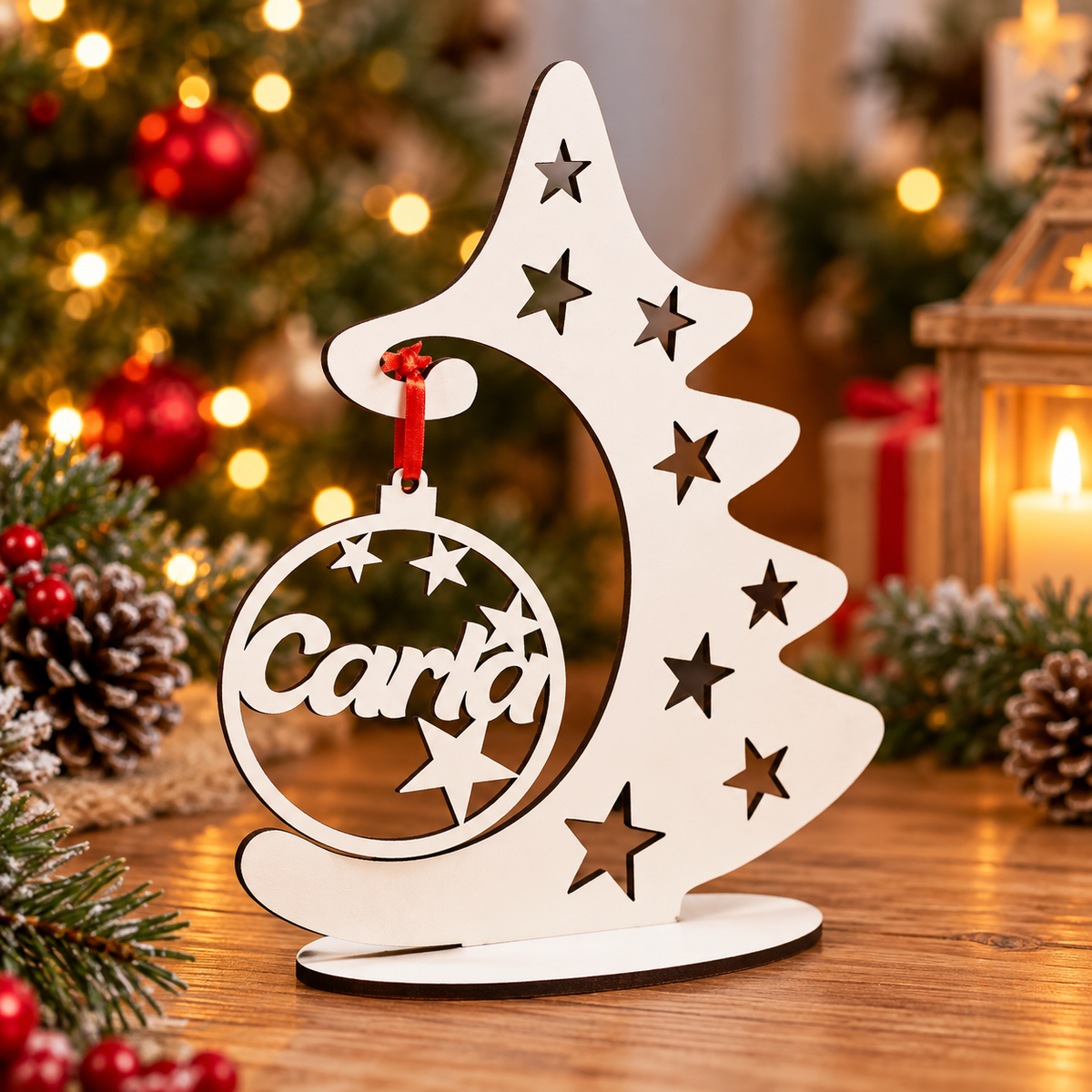Árbol de Navidad con adorno personalizado