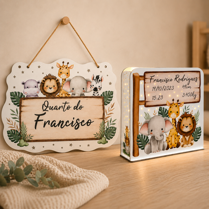 Luz de noche personalizada - Fecha de nacimiento - Jungla