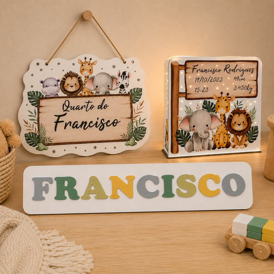 Conjunto Decoração Quarto de Criança | Selva e Puzzle