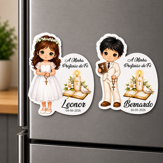 Lembranças Profissão de Fé - Íman Menino e Menina