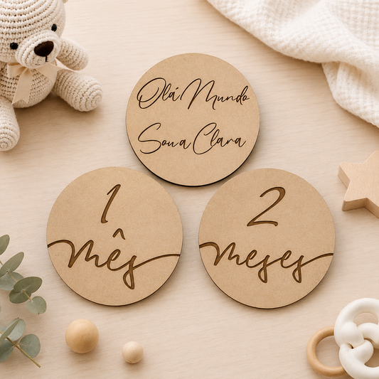 Placas nascimento bebé | Castanho
