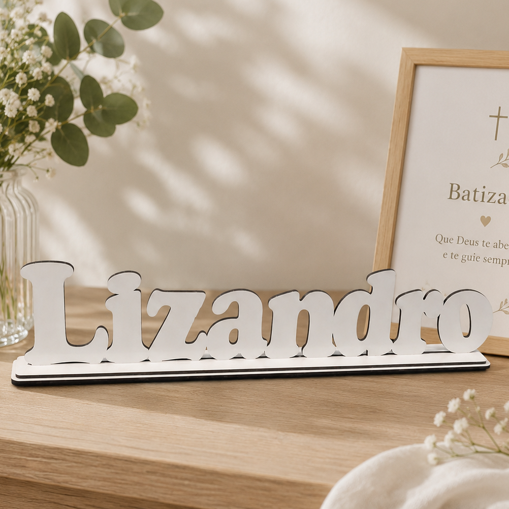 Lembranças Batismo - placa com nome