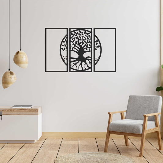 Quadro para parede Árvore de Vida - 3 peças