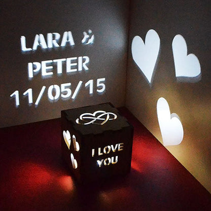 Mensagem personalizada projetada I Love You